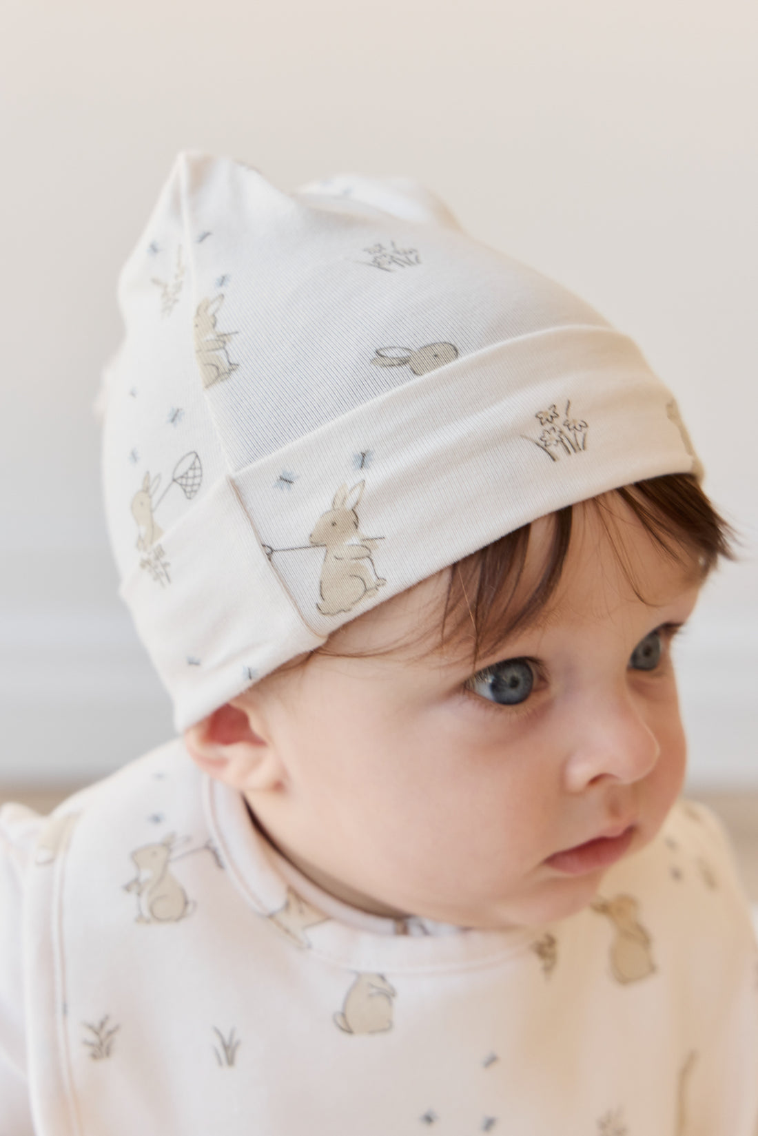 Organic Cotton Knot Beanie - Lapin Jardin Childrens Hat from Jamie Kay NZ