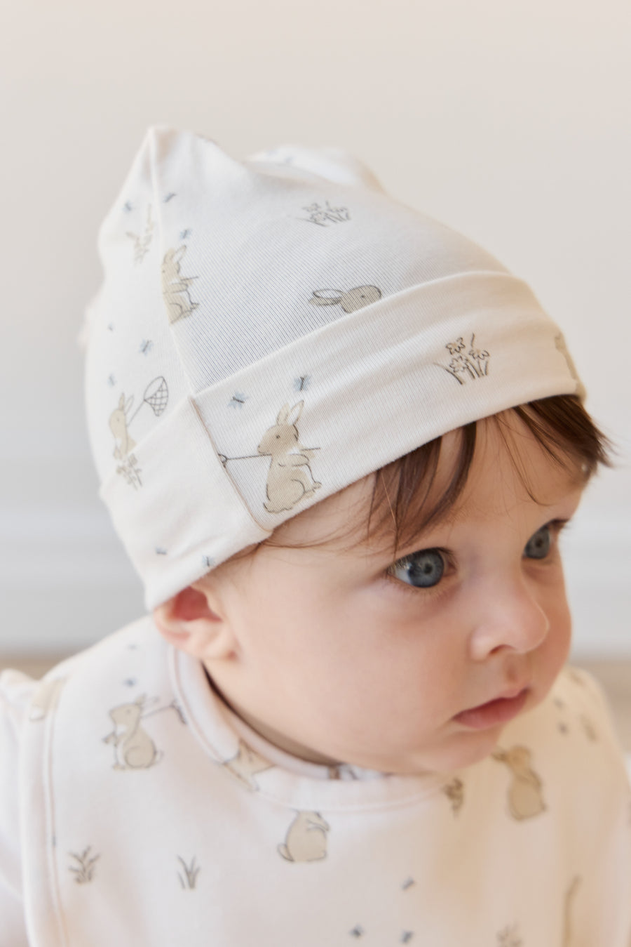 Organic Cotton Knot Beanie - Lapin Jardin Childrens Hat from Jamie Kay NZ