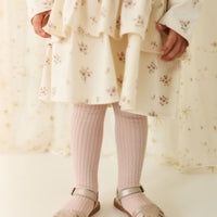 Ribbed Tight - Dusky Rose Childrens Tights from Jamie Kay NZ