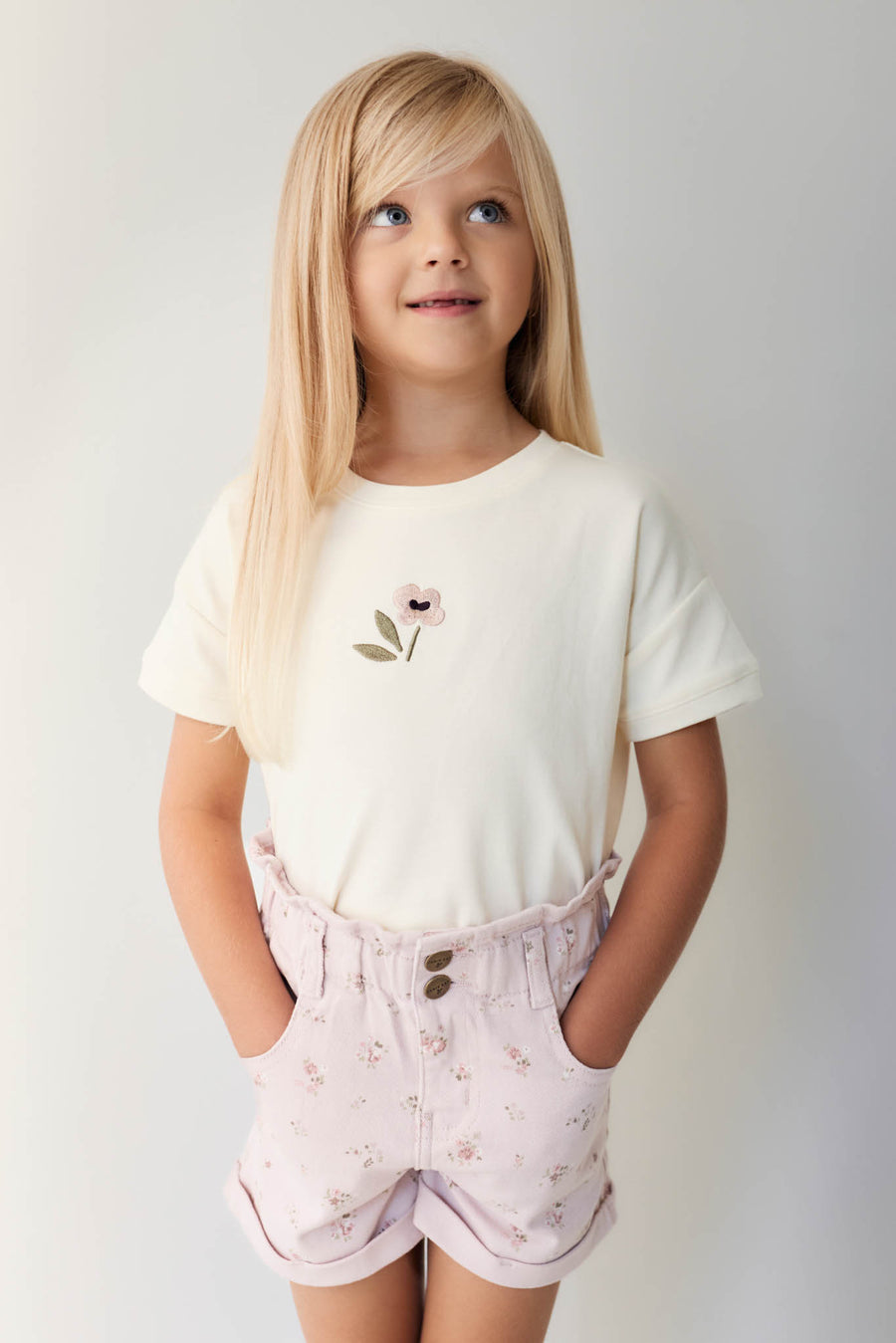 Pima Cotton Mimi Top - Parchment Petite Goldie Childrens Top from Jamie Kay NZ