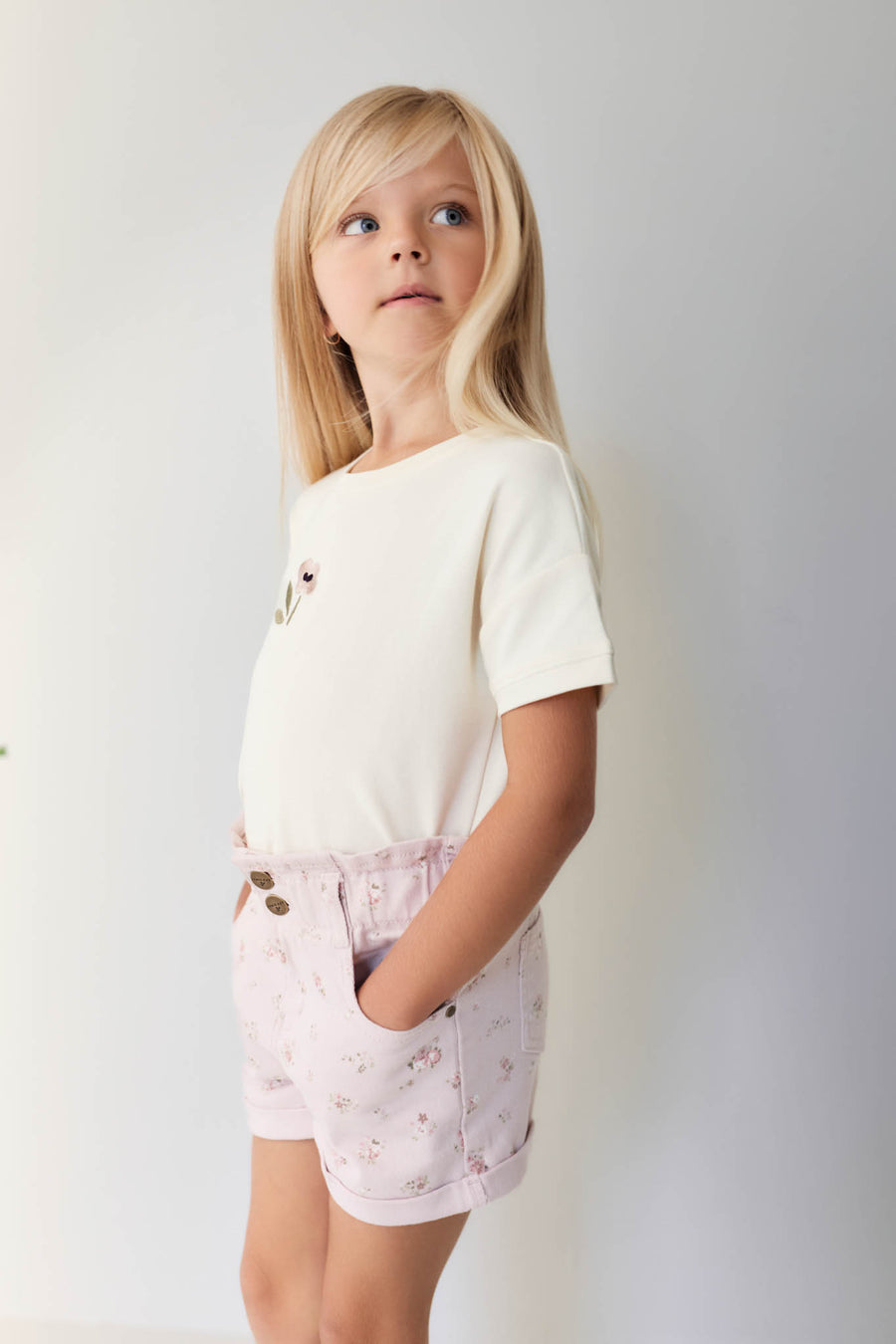 Pima Cotton Mimi Top - Parchment Petite Goldie Childrens Top from Jamie Kay NZ