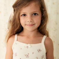 Organic Cotton Singlet - Goldie Bouquet Egret Childrens Singlet from Jamie Kay NZ