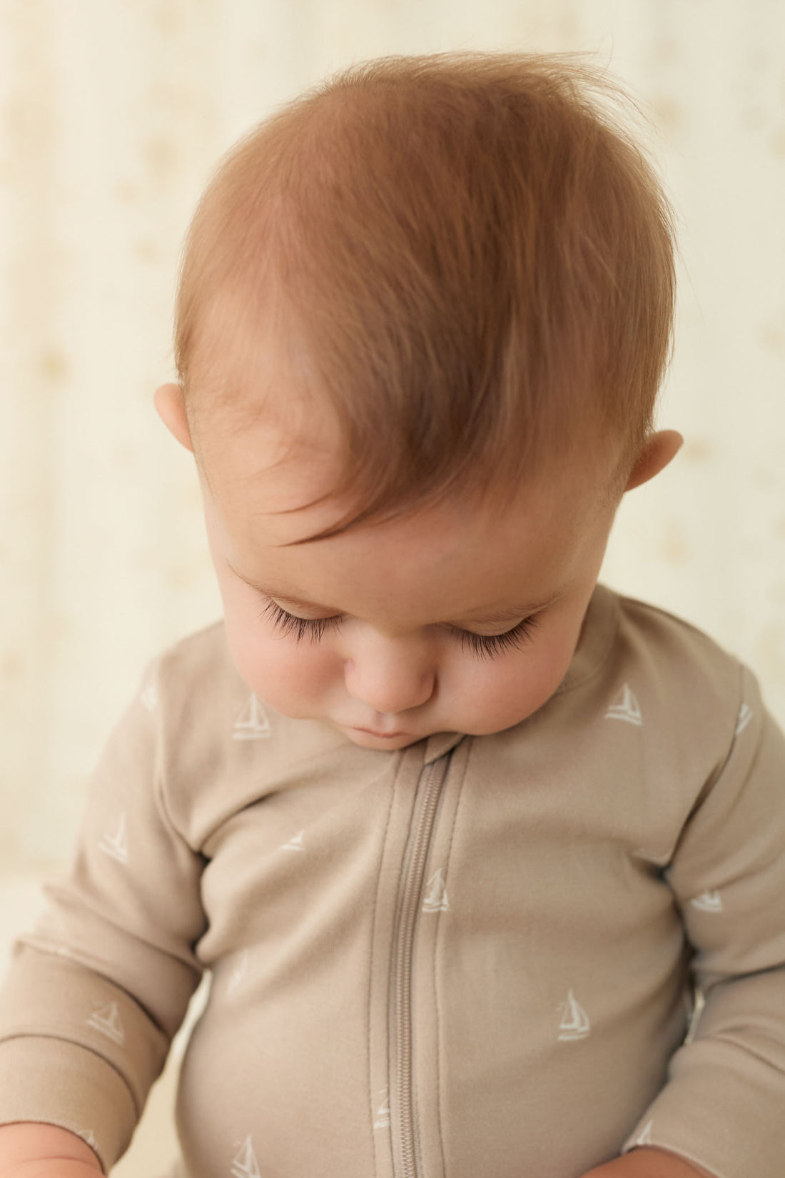 Organic Cotton Reese Zip Onepiece - Set Sail Vintage Taupe Childrens Onepiece from Jamie Kay NZ