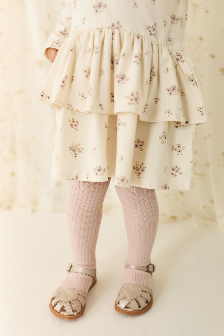 Ribbed Tight - Dusky Rose Childrens Tights from Jamie Kay NZ