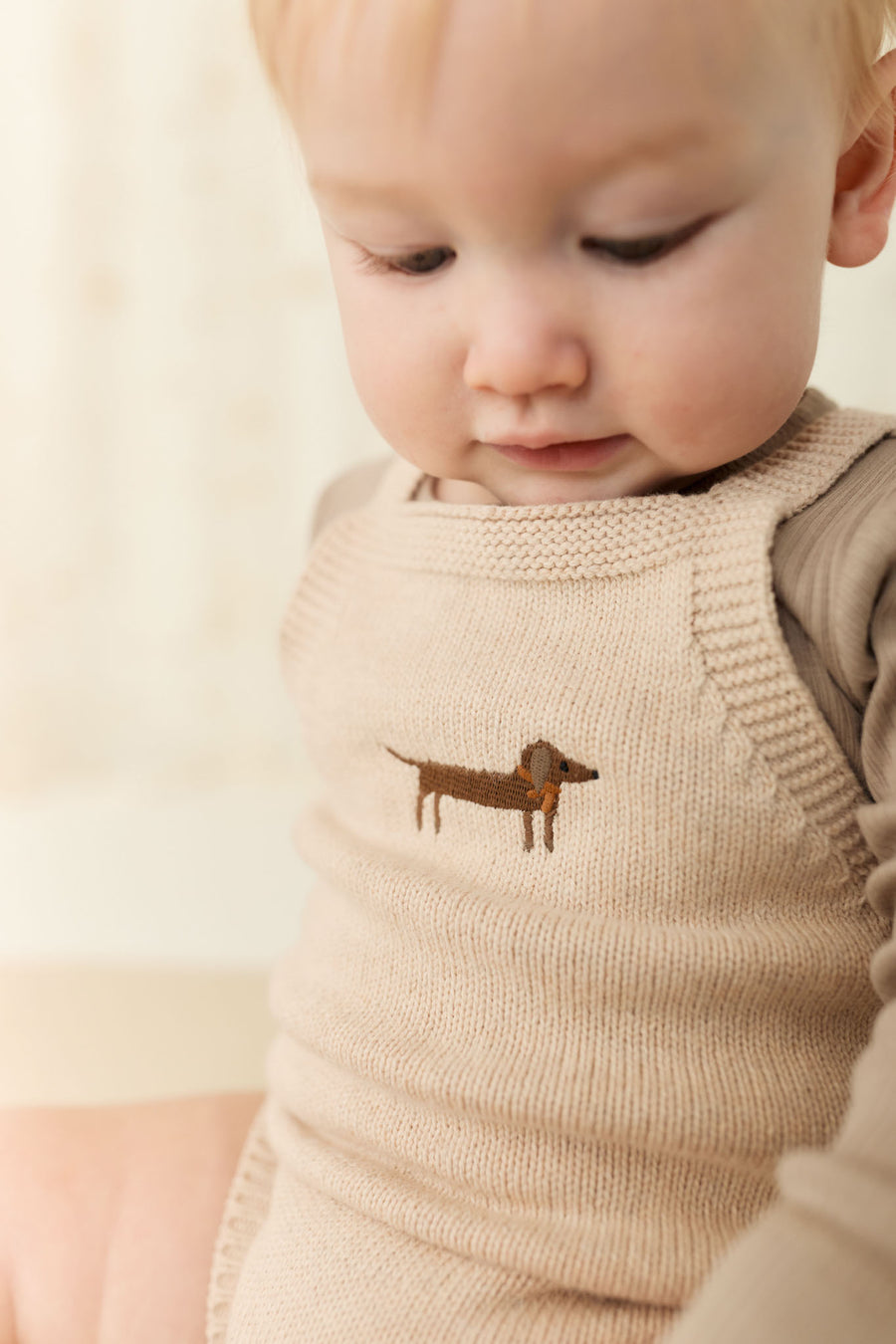 Ethan Playsuit - Oatmeal Marle Cosy Basil Childrens Playsuit from Jamie Kay NZ