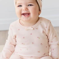 Organic Cotton Long Sleeve Bodysuit - Meredith Morganite Childrens Bodysuit from Jamie Kay NZ