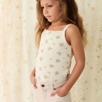 Organic Cotton Singlet - Goldie Bouquet Egret Childrens Singlet from Jamie Kay NZ