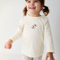 Pima Cotton Long Sleeve Top - Parchment Petite Goldie Childrens Top from Jamie Kay NZ