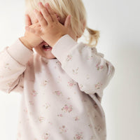 Organic Cotton Aubrey Sweatshirt - Petite Fleur Violet Childrens Sweatshirt from Jamie Kay NZ
