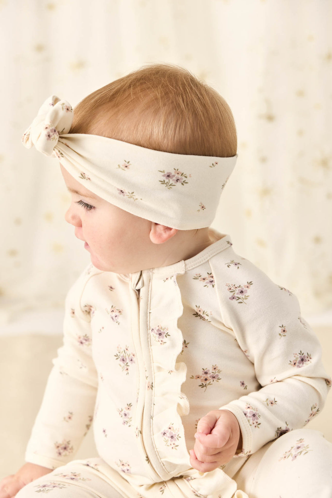 Organic Cotton Melanie Onepiece - Goldie Bouquet Egret Childrens Onepiece from Jamie Kay NZ