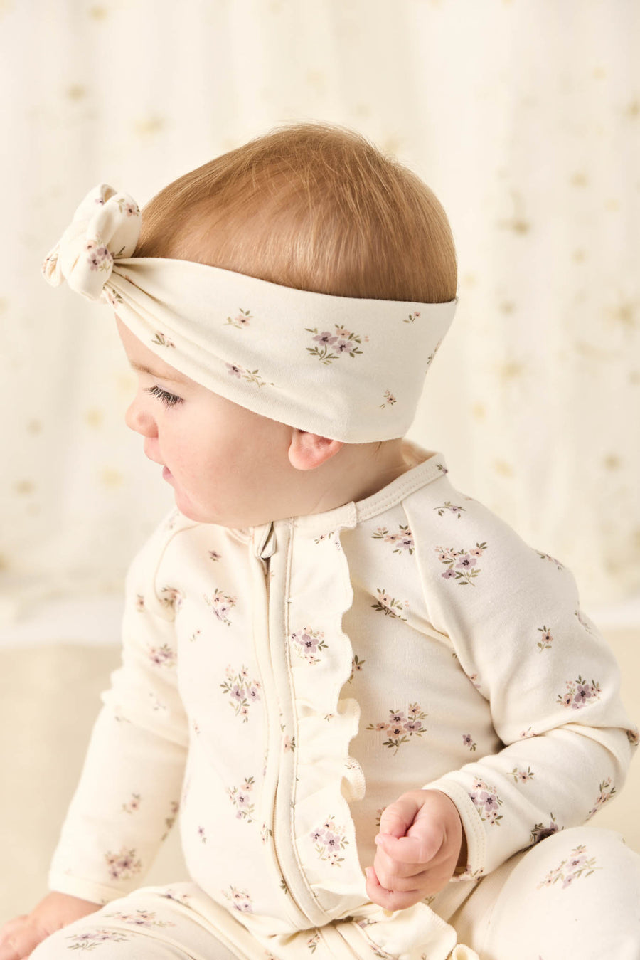 Organic Cotton Melanie Onepiece - Goldie Bouquet Egret Childrens Onepiece from Jamie Kay NZ