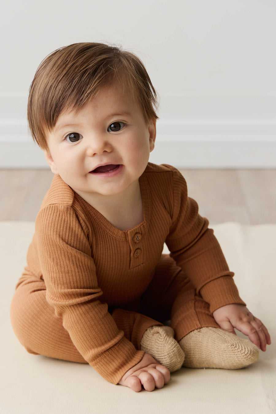 Organic Cotton Modal Long Sleeve Bodysuit - Baker Childrens Bodysuit from Jamie Kay NZ