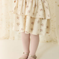 Ribbed Tight - Dusky Rose Childrens Tights from Jamie Kay NZ