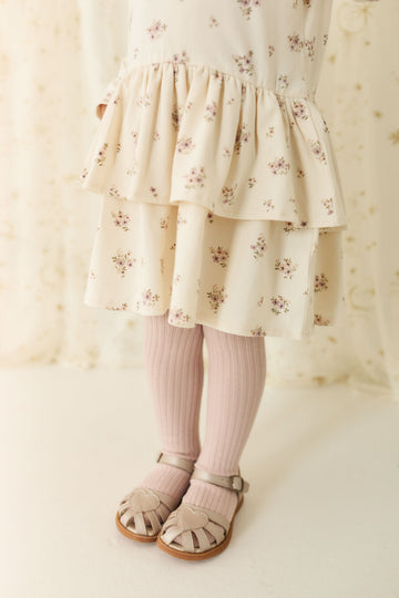 Ribbed Tight - Dusky Rose Childrens Tights from Jamie Kay NZ