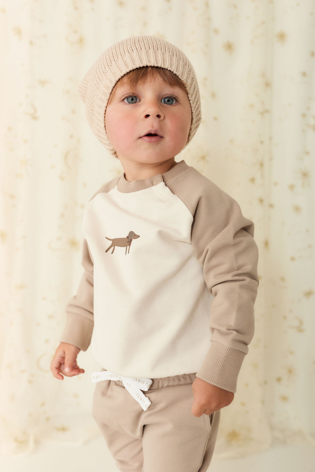 Organic Cotton Tao Sweatshirt - Vintage Taupe Cosy Basil Childrens Sweatshirt from Jamie Kay NZ