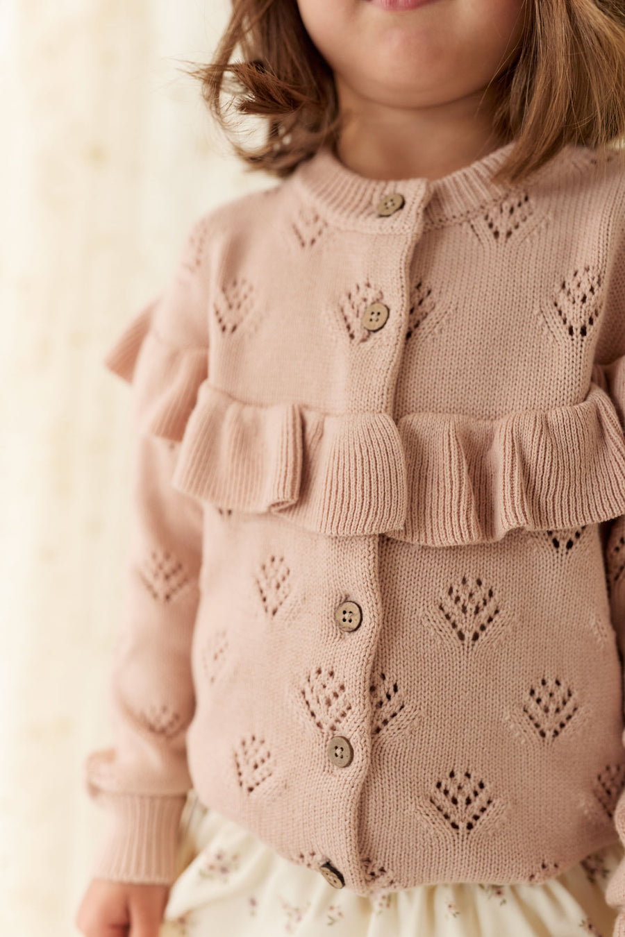 Tilly Cardigan - Dusky Rose Childrens Cardigan from Jamie Kay NZ