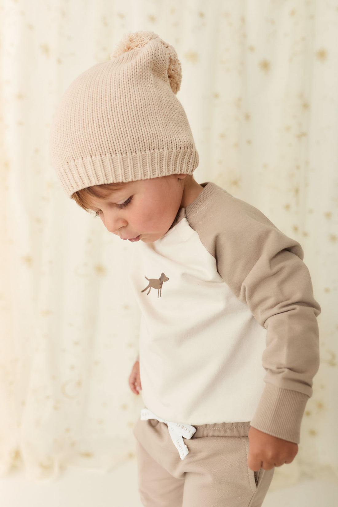 Organic Cotton Tao Sweatshirt - Vintage Taupe Cosy Basil Childrens Sweatshirt from Jamie Kay NZ