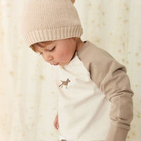 Organic Cotton Tao Sweatshirt - Vintage Taupe Cosy Basil Childrens Sweatshirt from Jamie Kay NZ