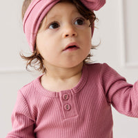 Organic Cotton Modal Long Sleeve Bodysuit - Rosette Childrens Bodysuit from Jamie Kay NZ