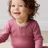 Organic Cotton Modal Long Sleeve Bodysuit - Rosette Childrens Bodysuit from Jamie Kay NZ