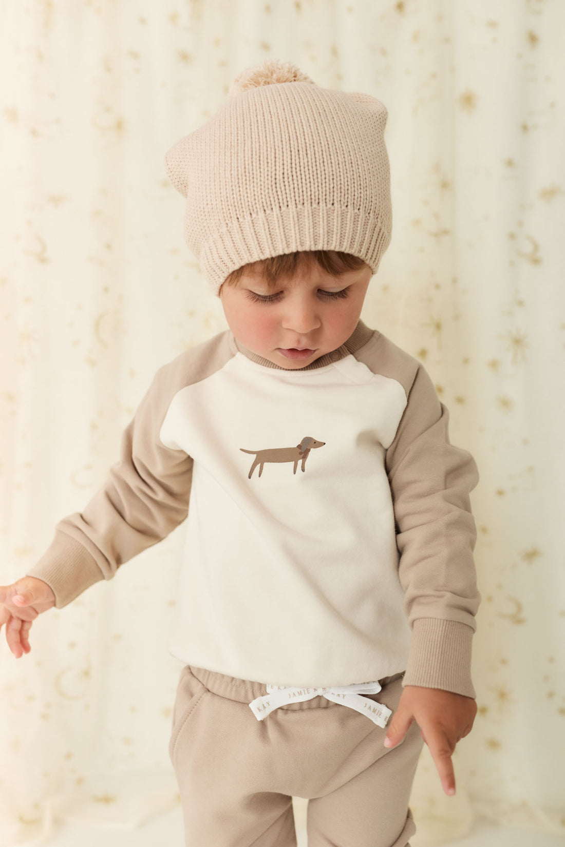 Organic Cotton Tao Sweatshirt - Vintage Taupe Cosy Basil Childrens Sweatshirt from Jamie Kay NZ