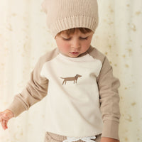 Organic Cotton Tao Sweatshirt - Vintage Taupe Cosy Basil Childrens Sweatshirt from Jamie Kay NZ