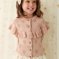 Tilly Cardigan - Dusky Rose Childrens Cardigan from Jamie Kay NZ