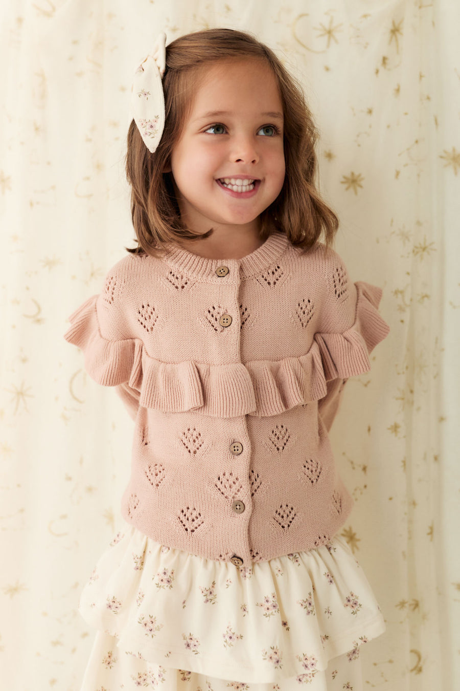 Tilly Cardigan - Dusky Rose Childrens Cardigan from Jamie Kay NZ