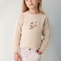Audrey Knitted Jumper - Oatmeal Marle Petite Goldie Childrens Jumper from Jamie Kay NZ