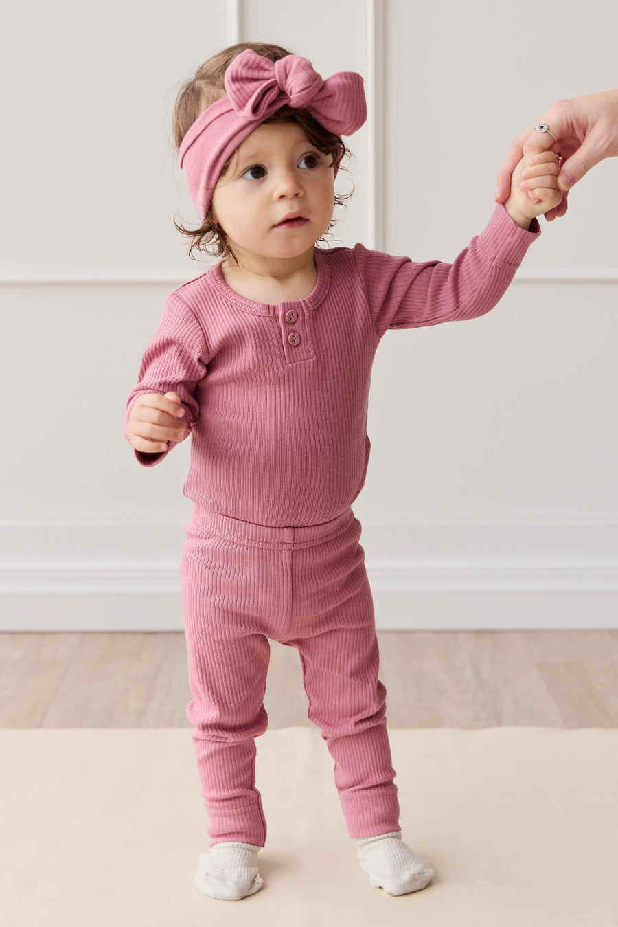 Organic Cotton Modal Long Sleeve Bodysuit - Rosette Childrens Bodysuit from Jamie Kay NZ