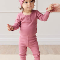 Organic Cotton Modal Everyday Legging - Rosette Childrens Legging from Jamie Kay NZ