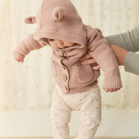 Sebastian Knitted Cardigan/Jacket - Dusky Rose Marle Childrens Cardigan from Jamie Kay NZ