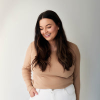 Organic Cotton Modal Womens Long Sleeve Top - Latte Childrens Womens Top from Jamie Kay NZ