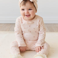 Organic Cotton Long Sleeve Bodysuit - Meredith Morganite Childrens Bodysuit from Jamie Kay NZ