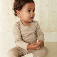 Organic Cotton Fernley Bodysuit - Set Sail Vintage Taupe Childrens Bodysuit from Jamie Kay NZ