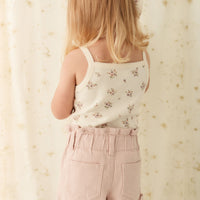 Organic Cotton Bridget Singlet Bodysuit - Goldie Bouquet Egret Childrens Bodysuit from Jamie Kay NZ