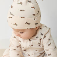 Organic Cotton Knot Beanie - Avion Shell Childrens Hat from Jamie Kay NZ