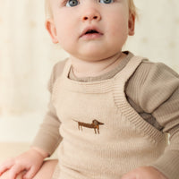 Ethan Playsuit - Oatmeal Marle Cosy Basil Childrens Playsuit from Jamie Kay NZ