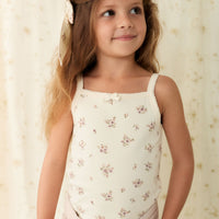 Organic Cotton Singlet - Goldie Bouquet Egret Childrens Singlet from Jamie Kay NZ