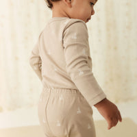 Organic Cotton Fernley Bodysuit - Set Sail Vintage Taupe Childrens Bodysuit from Jamie Kay NZ