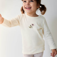 Pima Cotton Long Sleeve Top - Parchment Petite Goldie Childrens Top from Jamie Kay NZ