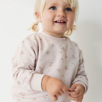 Organic Cotton Aubrey Sweatshirt - Petite Fleur Violet Childrens Sweatshirt from Jamie Kay NZ