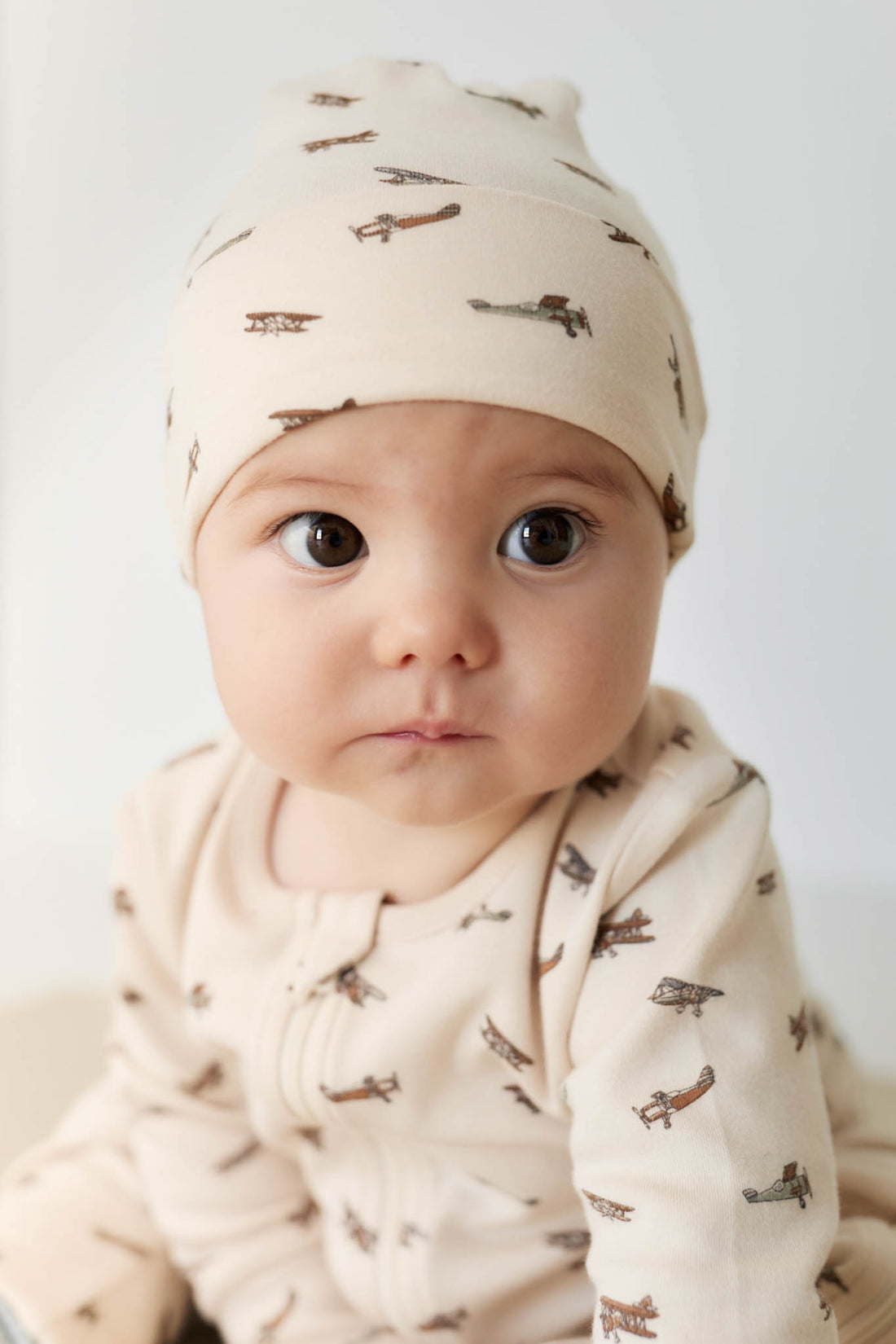 Organic Cotton Knot Beanie - Avion Shell Childrens Hat from Jamie Kay NZ