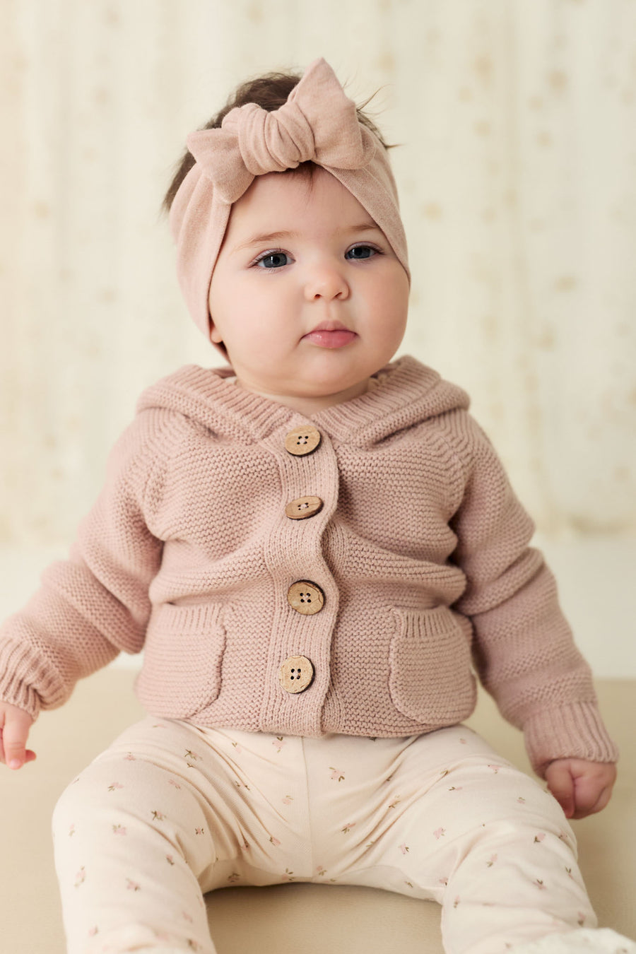 Sebastian Knitted Cardigan/Jacket - Dusky Rose Marle Childrens Cardigan from Jamie Kay NZ