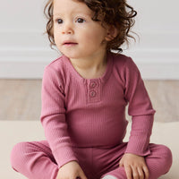 Organic Cotton Modal Long Sleeve Bodysuit - Rosette Childrens Bodysuit from Jamie Kay NZ