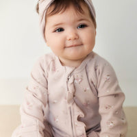 Organic Cotton Fine Rib Melanie Onepiece - Petite Fleur Violet Childrens Onepiece from Jamie Kay NZ