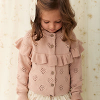 Tilly Cardigan - Dusky Rose Childrens Cardigan from Jamie Kay NZ