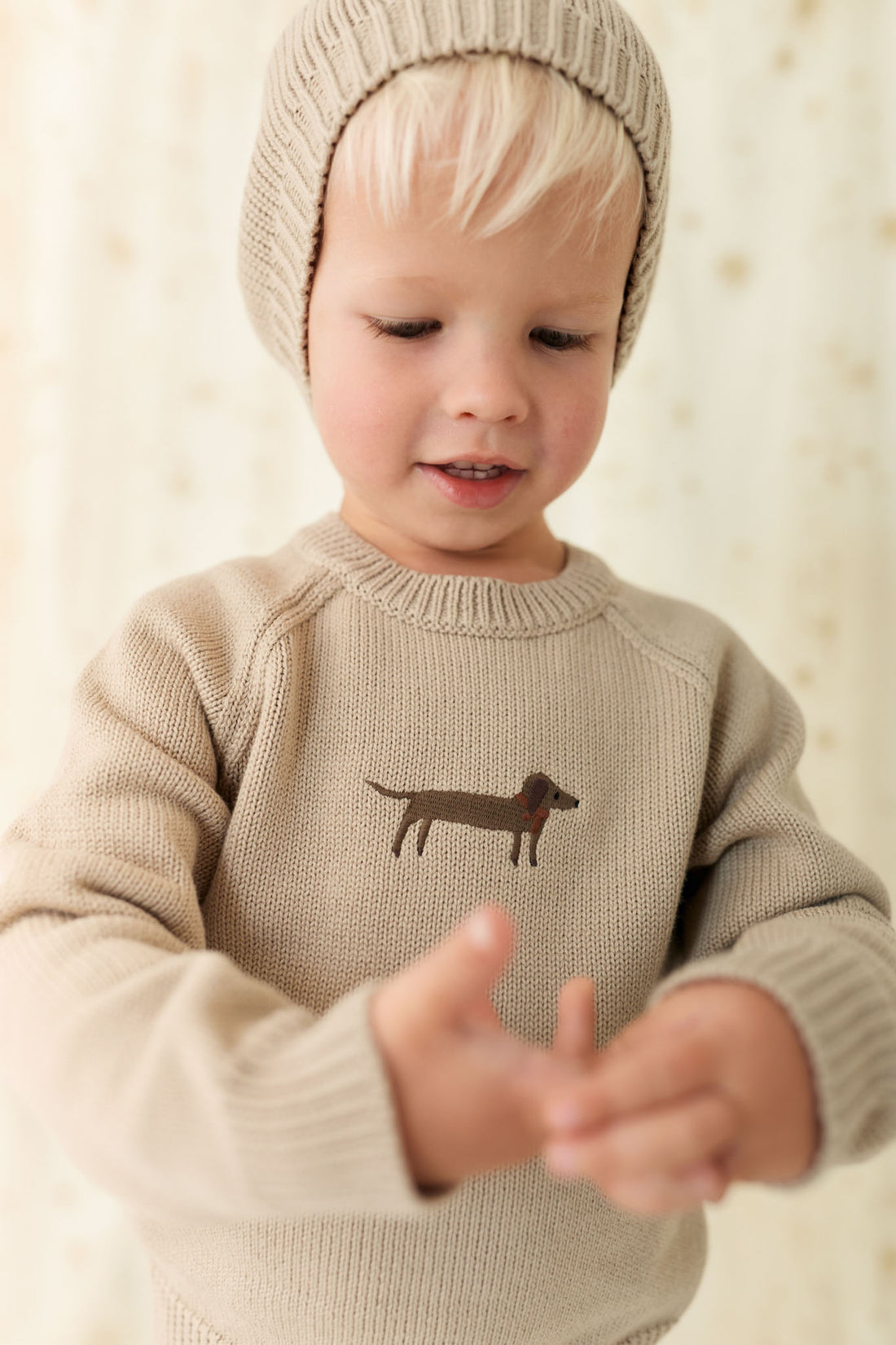 Ethan Jumper - Vintage Taupe Cosy Basil Childrens Jumper from Jamie Kay NZ