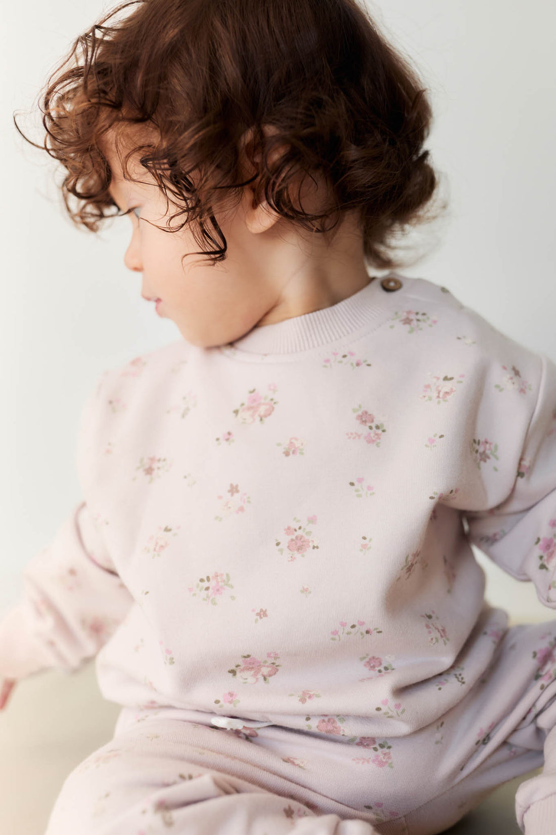 Organic Cotton Aubrey Sweatshirt - Petite Fleur Violet Childrens Sweatshirt from Jamie Kay NZ