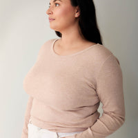 Organic Cotton Modal Womens Long Sleeve Top - Dusky Rose Marle Childrens Womens Top from Jamie Kay NZ